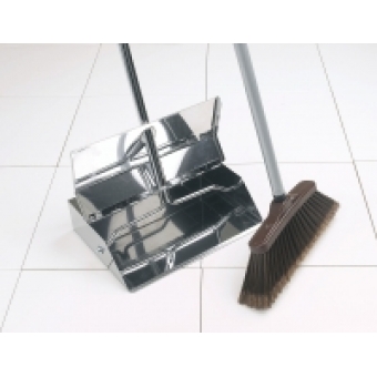 STAINLESS STEEL LOBBY DUSTPAN / BRUSH